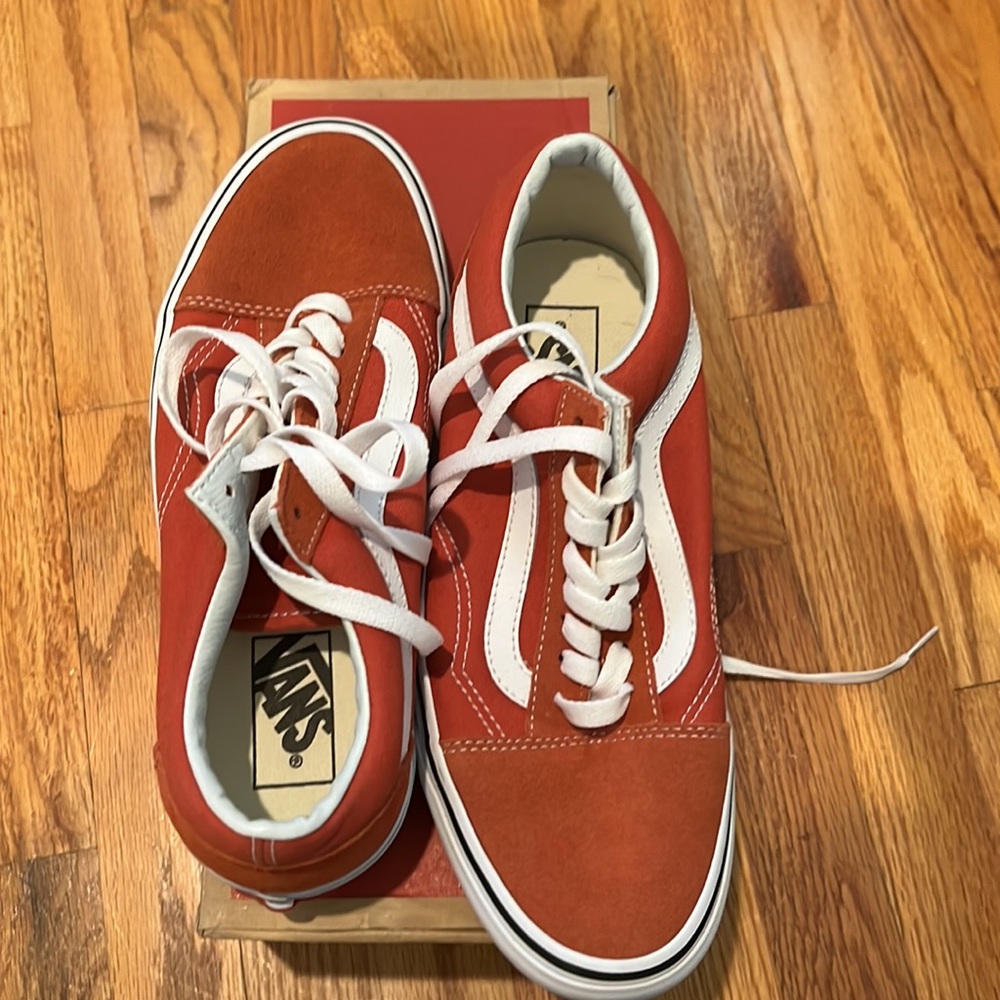 Vans burnt orange and White Old Skool Sneakers - Picture 3 of 4